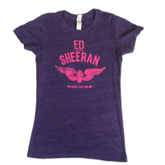 Ed Sheeran 2012 North American Tour Concert Shirt Purple Womens Small - Picture 1 of 8